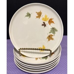 Franciscan Indian Summer Fall Leaves Set Of 6 Bread Butter Plates Vintage 6"‎